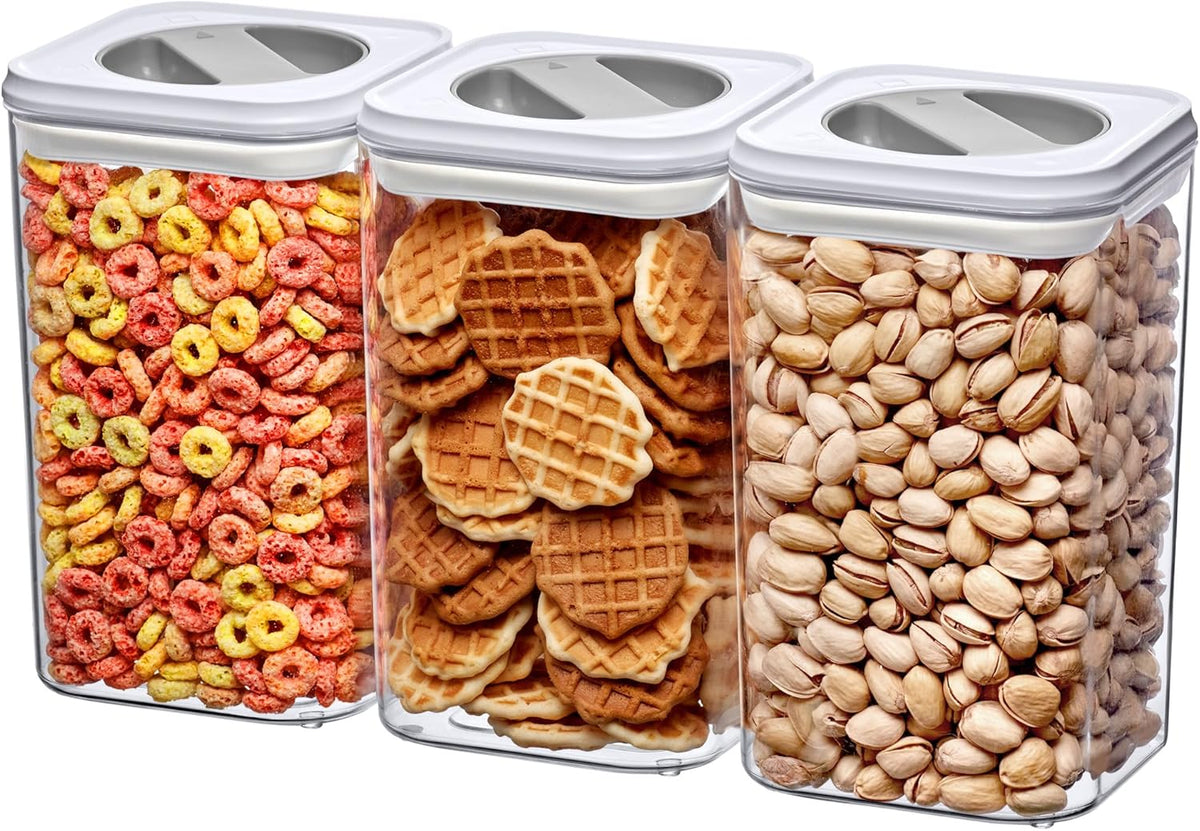 Amazing Abby - Carol - 96-Ounce Acrylic Canister (Set of 3), Plastic Airtight Food Container