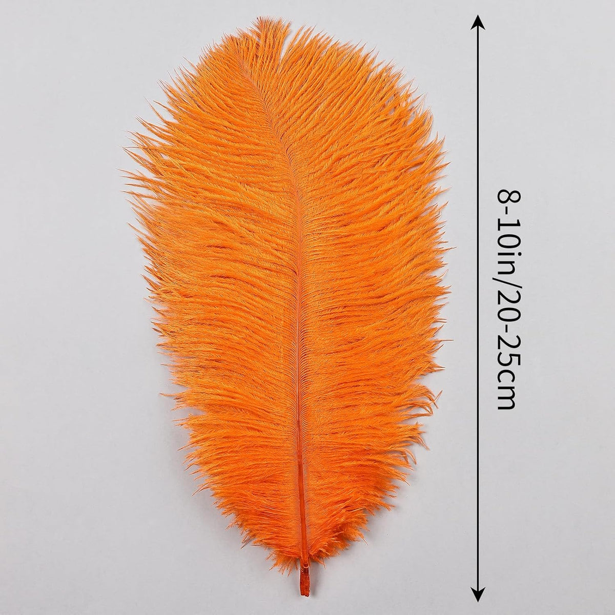 THARAHT Orange Ostrich Feathers 24pcs Natural Bulk 8-10Inch 20cm-25cm for Crafts Wedding Party
