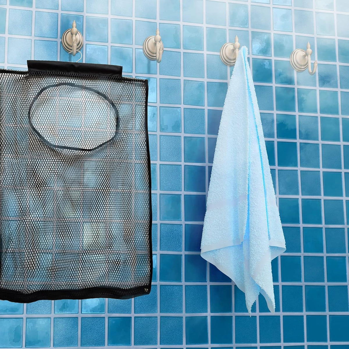 Hanging Mesh Laundry Hamper (30in*20in*2in) Large Dirty Clothes Bag, Can Be Used Behind The Door &