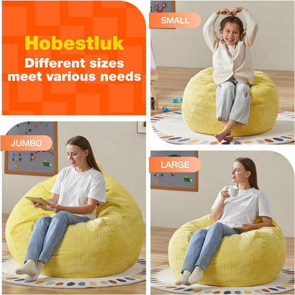Hobestluk 4.5FT Bean Bag Chair Giant Bean Bag Chair with Filler Included Adult Bean Bag Chairs with