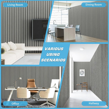 Art3d 4-Pack Glue-On Six-Grid Wainscoting Panel for Interior Wall Decor - 104 x 12 Inch Polystyrene