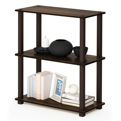 Furinno TURN-S-TUBE Storage Shelves, 3-Tier Book Shelf, Corner Shelf, Toolless Open Shelves, for
