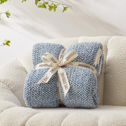 Snuggle Sac Heather Blue Throw Blanket for Couch, Oversized Throw XL Super Soft Warm Blankets Cozy