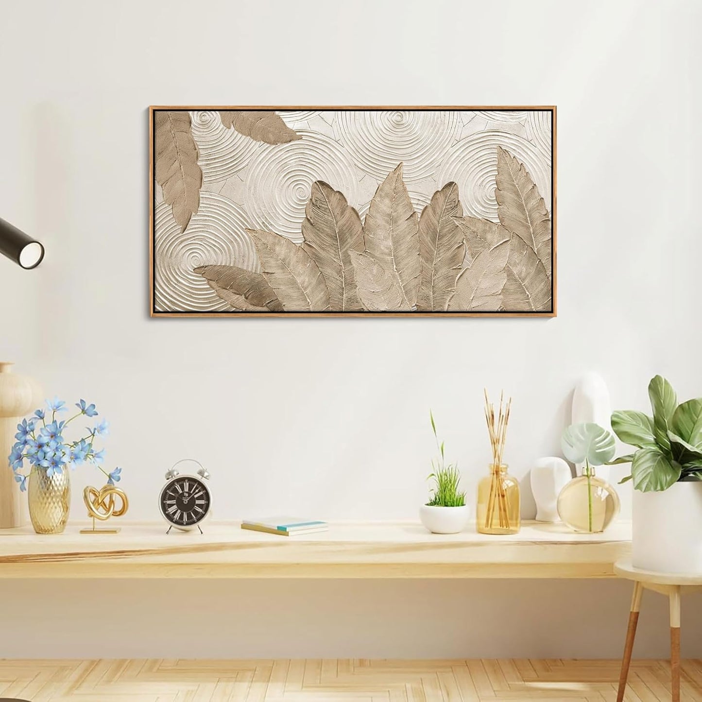 Minimalist & Modern Art for Bedroom Decor Framed Abstract Artwork for Walls Neutral & Contemporary