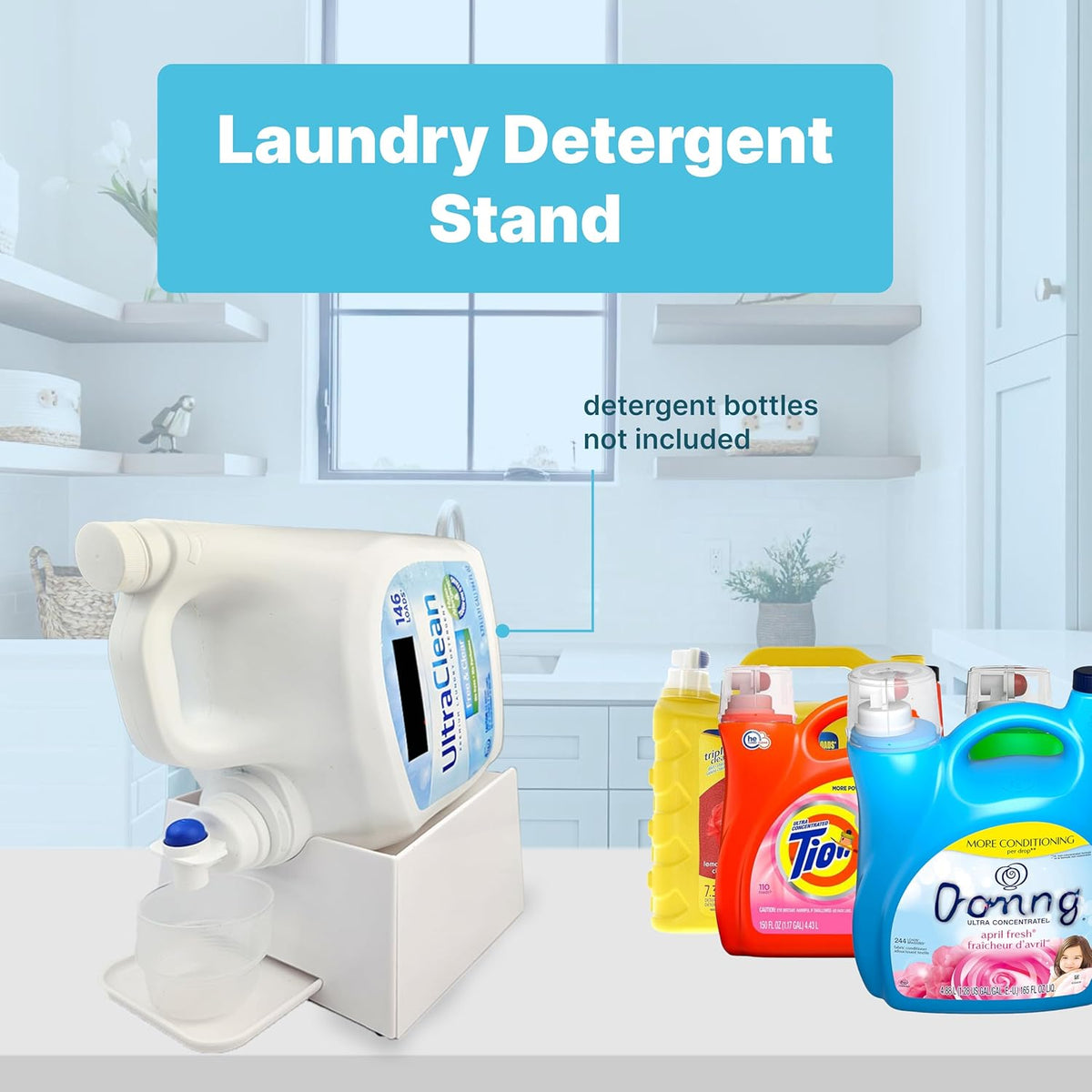 TidyFriend No-Spill Liquid Laundry Detergent Dispenser Holder, Laundry Soap Dispenser Holder with