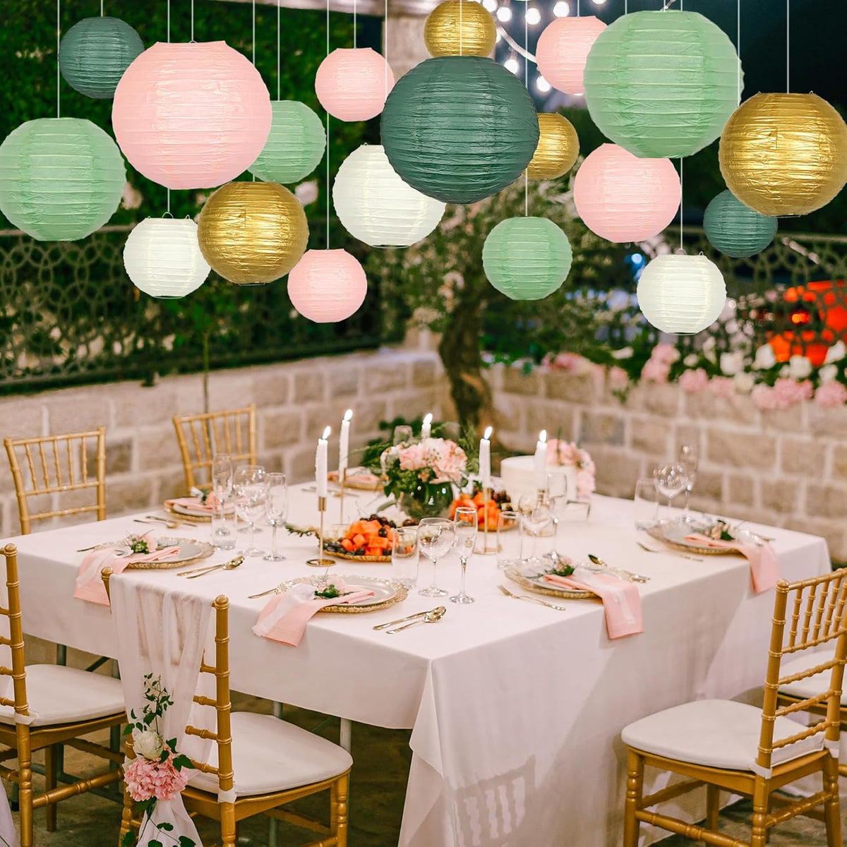 ADLKGG Paper Lanterns Decorative, Round Hanging Paper Lanterns Decorations for Graduation Bridal