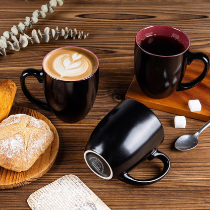 GBHOME 16oz Coffee Mugs Set of 6, Large Ceramic Coffee Mugs for Man, Woman, Dad, Mom, Modern Coffee