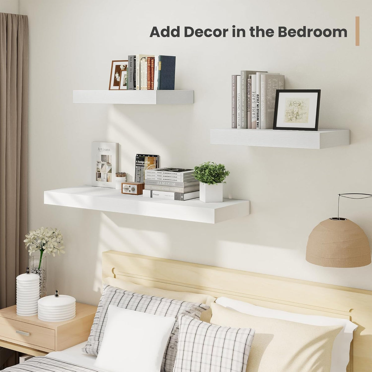Heimlove 12" Deep Floating Shelves, 36 x 12 Inch Wall Mounted Long Floating Shelf with Invisible