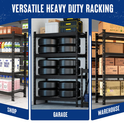 WORKPRO 77-Inch Garage Utility Shelving, 6400 lb Heavy-Duty Rack