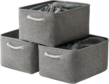 TheWarmHome Fabric Storage Bins Baskets for Organizing, Large Sturdy Storage Basket W/Handles