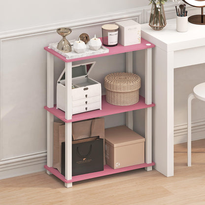 Furinno TURN-S-TUBE Storage Shelves, 3-Tier Book Shelf, Corner Shelf, Toolless Open Shelves, for