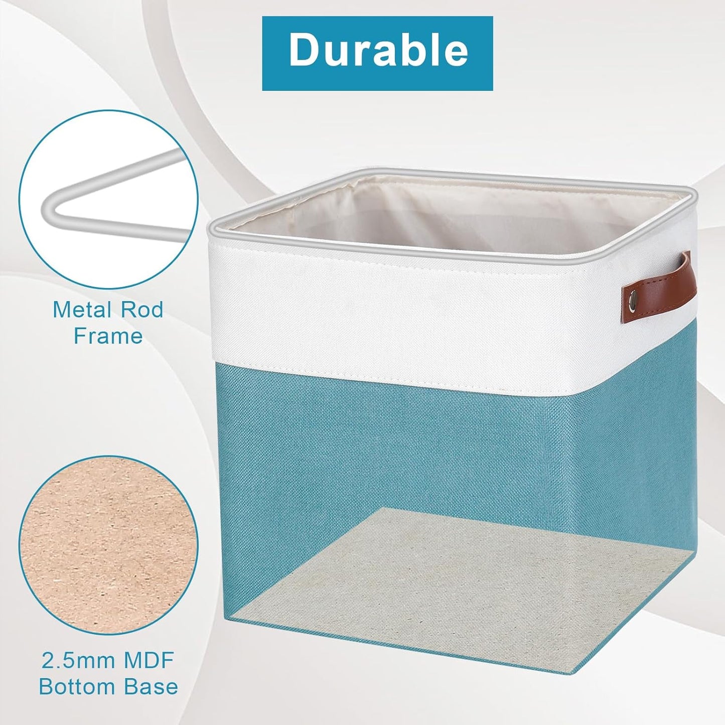 Collapsible Fabric Storage Cubes 11x11 Cube Storage Bins, 4 Pack Closet Baskets Box with Handles