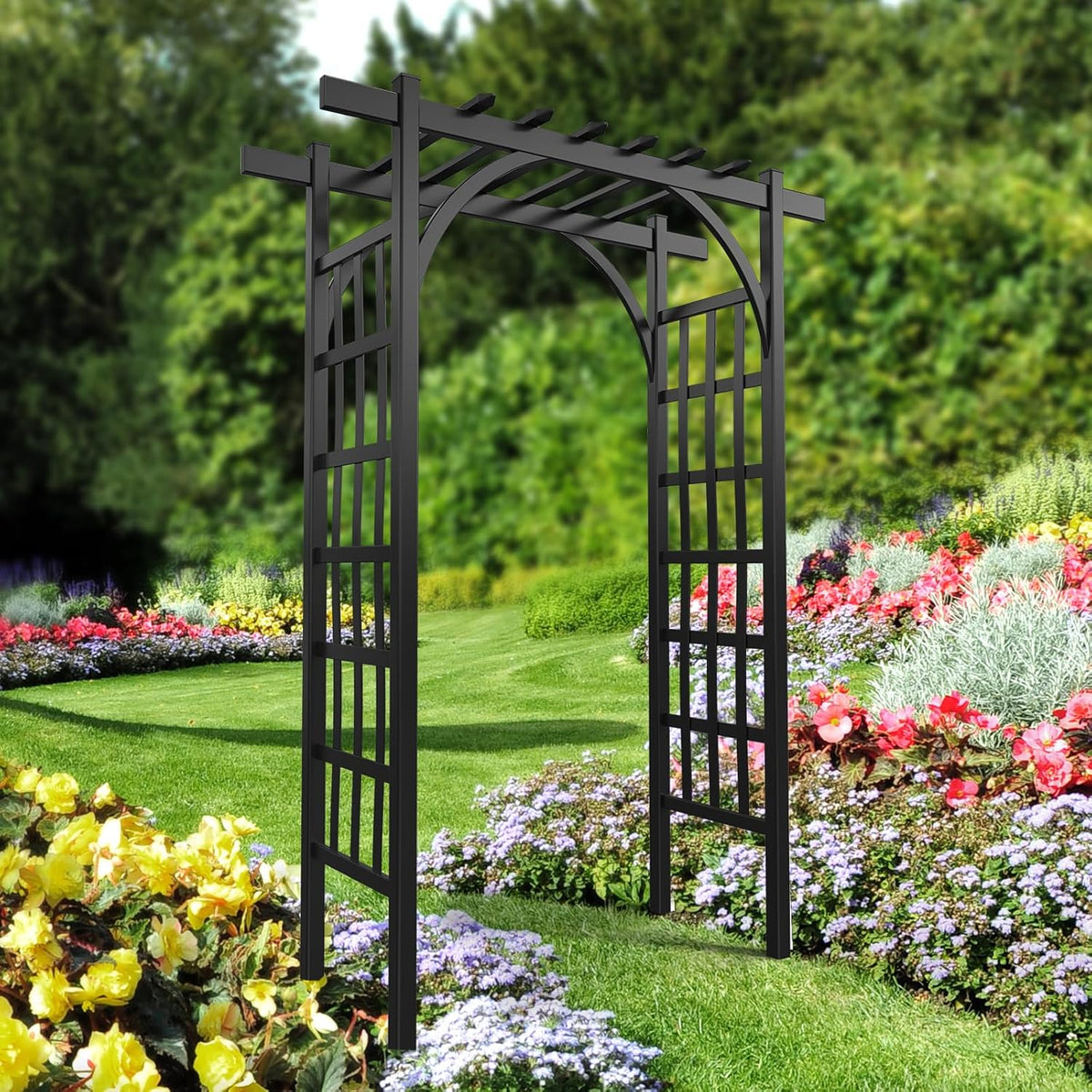 VINGLI Garden Arbor, PVC Wedding Arch for Ceremony Party, Garden Trellis for Climbing Plants