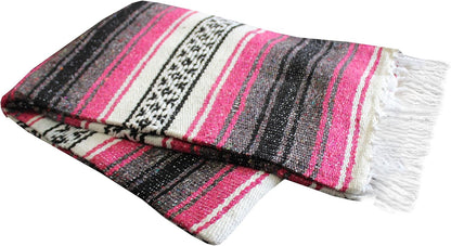 Del Mex Classic Mexican Blanket, Large Authentic Woven Falsa Throw (70"x50"), Artisan Southwest