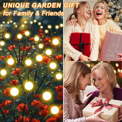 Solar Garden Lights Outdoor, 10 Pack 60 LED Solar Firefly Lights, Swaying Waterproof Garden Decor