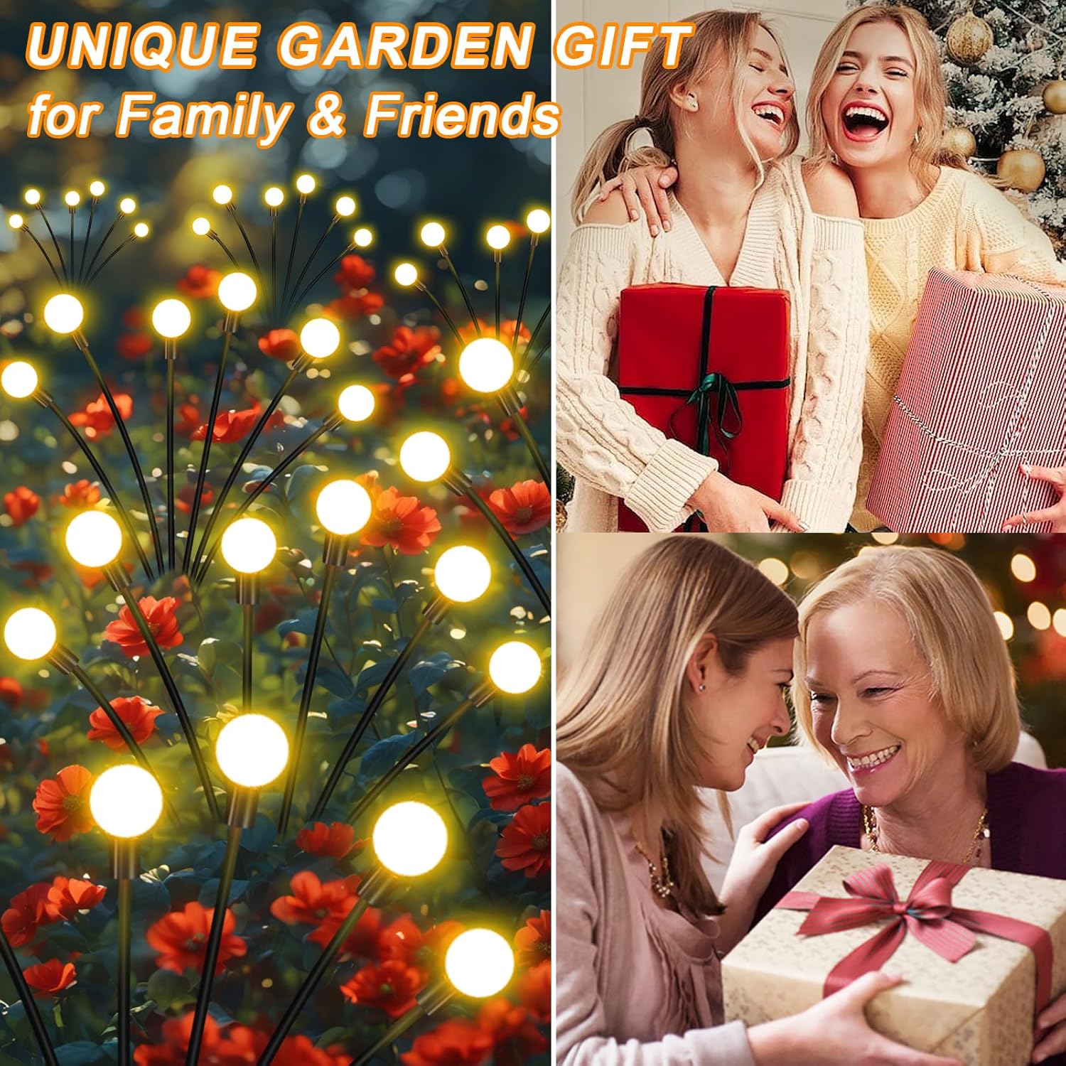 Solar Garden Lights Outdoor, 4 Pack Firefly Swaying Lights, Waterproof Garden Decor for Yard Patio