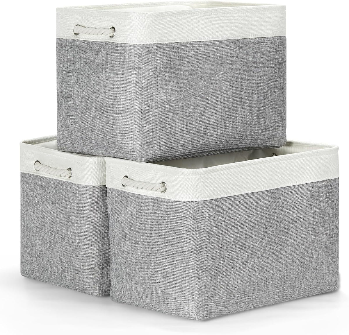 Bidtakay Large Storage Baskets for Organizing 3-Pack Fabric Closet Organizers Storage Bins with