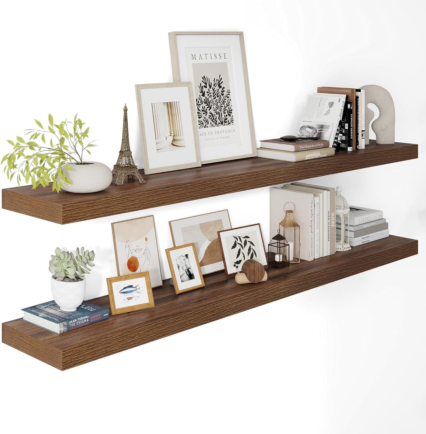 Wide Floating Shelves for Wall 12 Inch Deep, 55" X 12" X 2" Floating Shelf, 2 Inch Thick Shelf for
