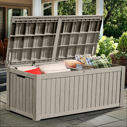 YITAHOME 150 Gallon Large Outdoor Storage XL Deck Box w/Divider for Patio Furniture,Outdoor