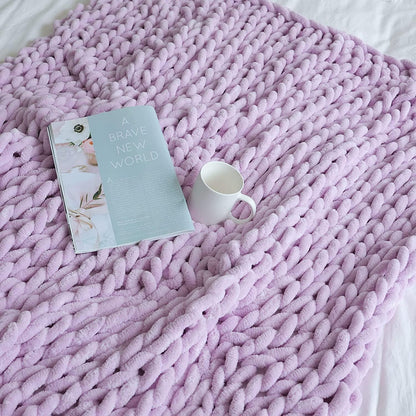 Maetoow Chenille Chunky Knit Blanket Throw (60×80 Inch), Handmade Warm & Cozy Blanket Couch, Bed