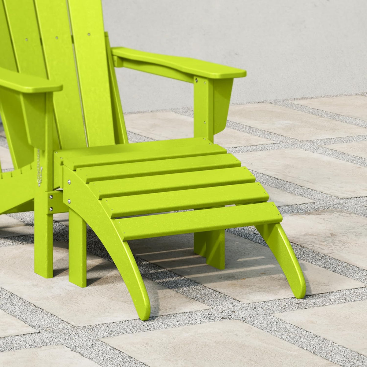 WestinTrends Outdoor Ottoman, Patio Adirondack Ottoman Foot Rest, All Weather Poly Lumber Folding