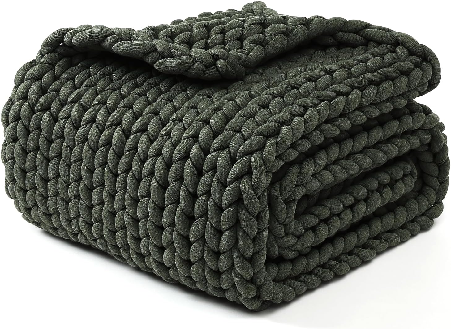 YnM Chunky Throw Blanket, Medium-Weight, Hand Knitted, Skin Friendly, Ventilated and Breathable