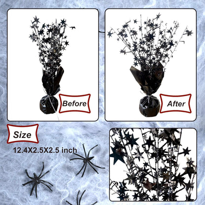 6 Pack Halloween Decoration Indoor Metallic Foil Spray Centerpiece Star Table Decoration Burst