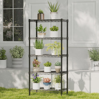 DUMOS 5-Tier Metal Storage Shelves, Wire Shelving, Storage Rack, 23.2" W