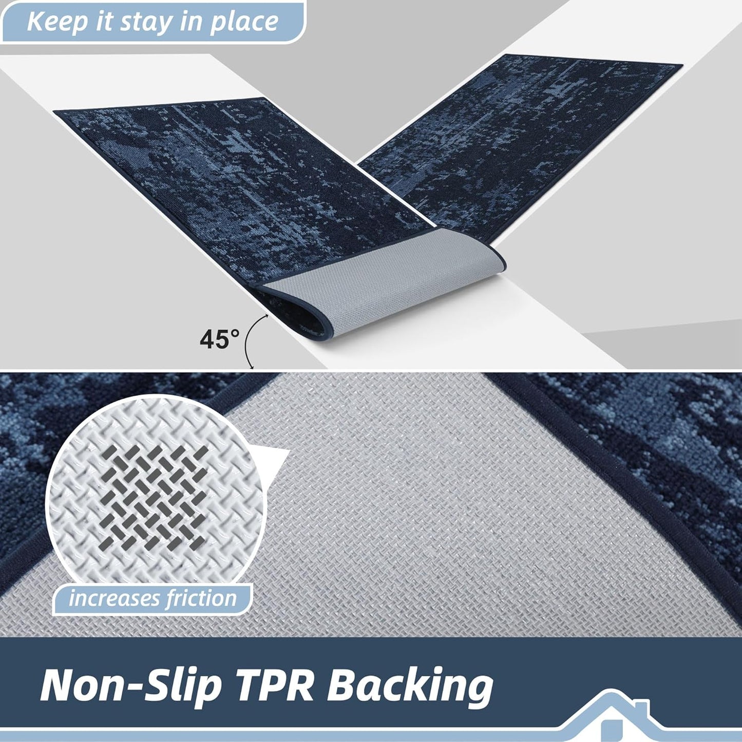 BEQHAUSE Dirt Trapper Door Mat 24"x36" Non-Slip Door Mats Washable Entryway Rugs Stain Resistant
