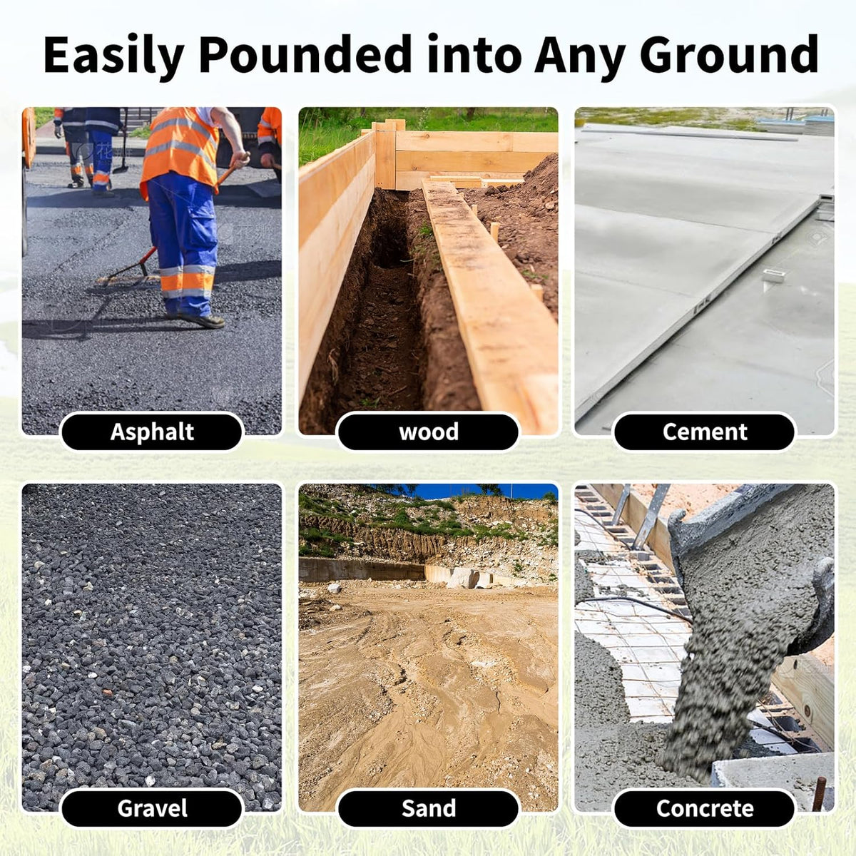 16 Inch Rebar Stakes 1/2 Inch Diameter Galvanized Steel Ground Anchors Heavy Duty Anchoring Spikes