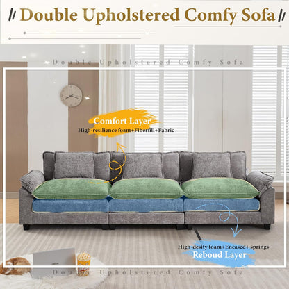 URRED Modular Sectional Sofa Comfy Cloud Couch, Modern Chenille Sofa Sleeper Deep Seat Couches with