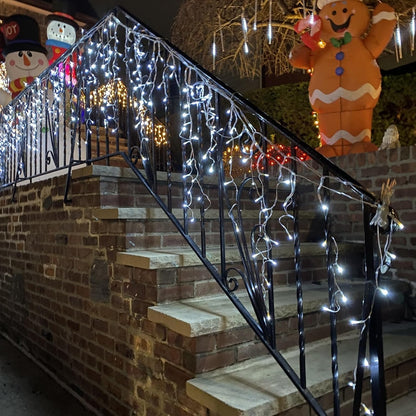 YEGUO 66ft 800 LED Icicle Lights Outdoor Waterproof, 160 Drops Icicle Christmas Light Connectable