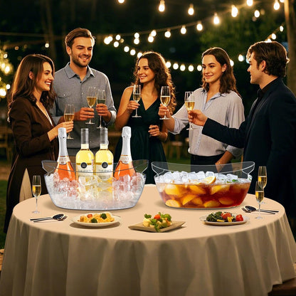 Ice Buckets for Parties,Ice Bucket Bowls of 2pcs with Scoops(2pcs)&Metal Wine Bottle Opener,5.5L