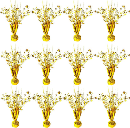 12 Pack Metallic Foil Spray Centerpiece Star Table Decoration Burst Table Centerpieces for Birthday