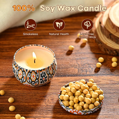 Scented Candles Gift Set, Candles for Home Scented 12 Pack, 300 Hours Long Lasting Soy Wax