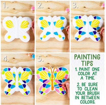 Creative Roots Mosaic Butterfly Stepping Stone Kit, Includes 7-Inch Ceramic Stepping Stone & 6