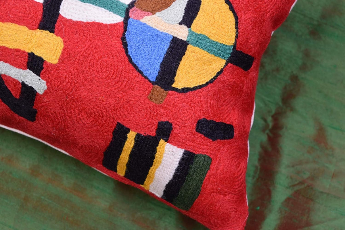 Lumbar Kandinsky Red Modern Pillow Cover Counterweights Mid Century Chair Cushions Red Abstract