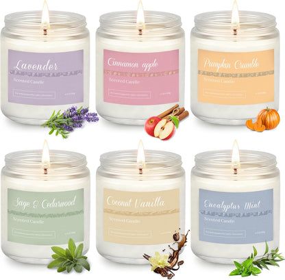 6 Pack Fall Candles for Home Scented, Fall Scented Candles for Women Gifts Autumn Home Decor