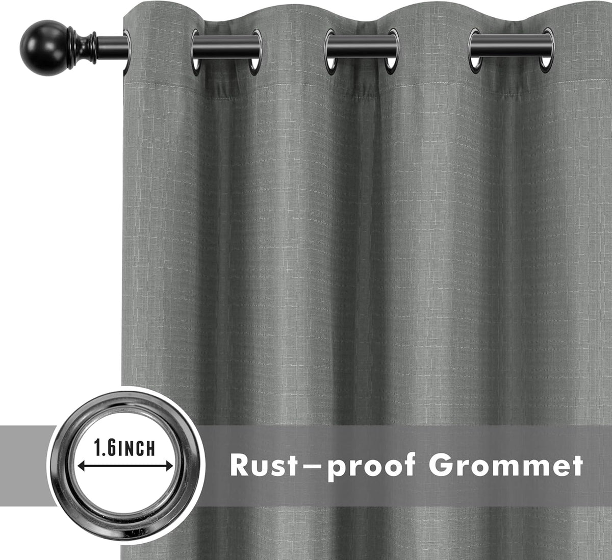 HolidayIdeas 4 Panels Linen Outdoor Curtains for Patio Waterproof Curtains 95 Inch