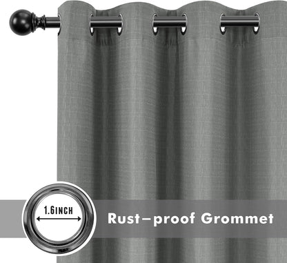 HolidayIdeas 4 Panels Linen Outdoor Curtains for Patio Waterproof Curtains 95 Inch