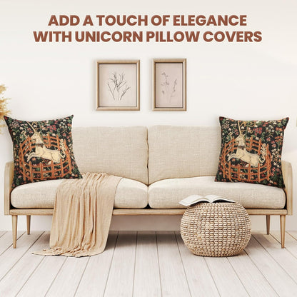 Charlotte Home Furnishings Couch Pillow Covers 16X16 in, Unicorn Decorative Throw Pillow Covers