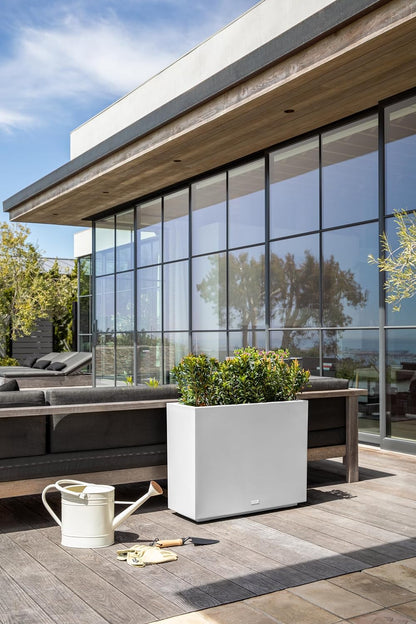 Veradek Block Series Span Plastic Planter - Tall Rectangular Planter for Indoor or Outdoor