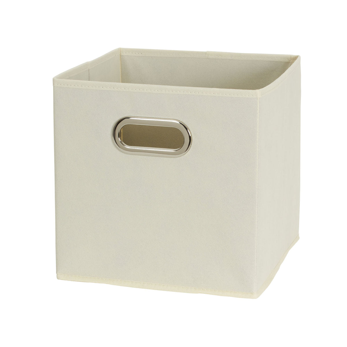 Fabric Storage Bins 6 Piece Set, Strong Poly-Woven Fabric, Sturdy Chipboard Sides, Grommet Front