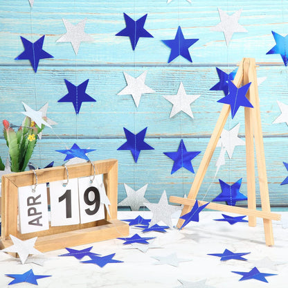 Patelai Glitter Star Garland Banner Decor 130 Feet Star Hanging Bunting Banner Twinkle Backdrop for