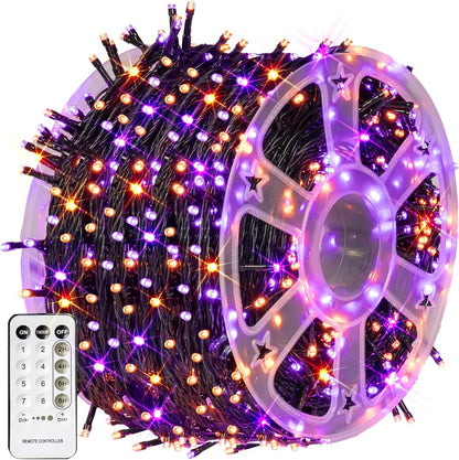 Dazzle Bright Outdoor Halloween String Lights, 1000 LED 328 FT Plug in Fairy Light with Remote