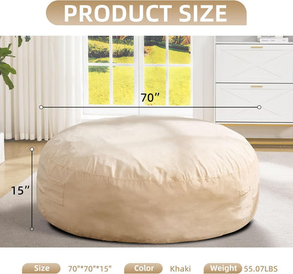 Hobestluk 6FT Bean Bag Chair Bean Bag Chairs for Adults Giant Bean Chairs with Velvet Cover, Memory