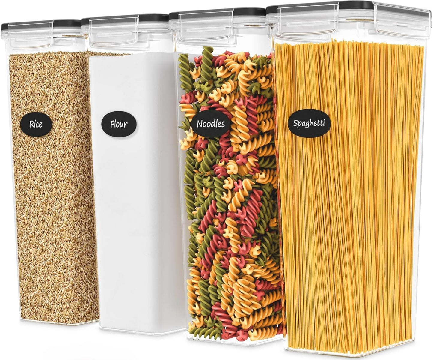 Airtight Food Storage Containers with Lids Set of 4-95 fl. oz Pasta storage Containers, BPA Free