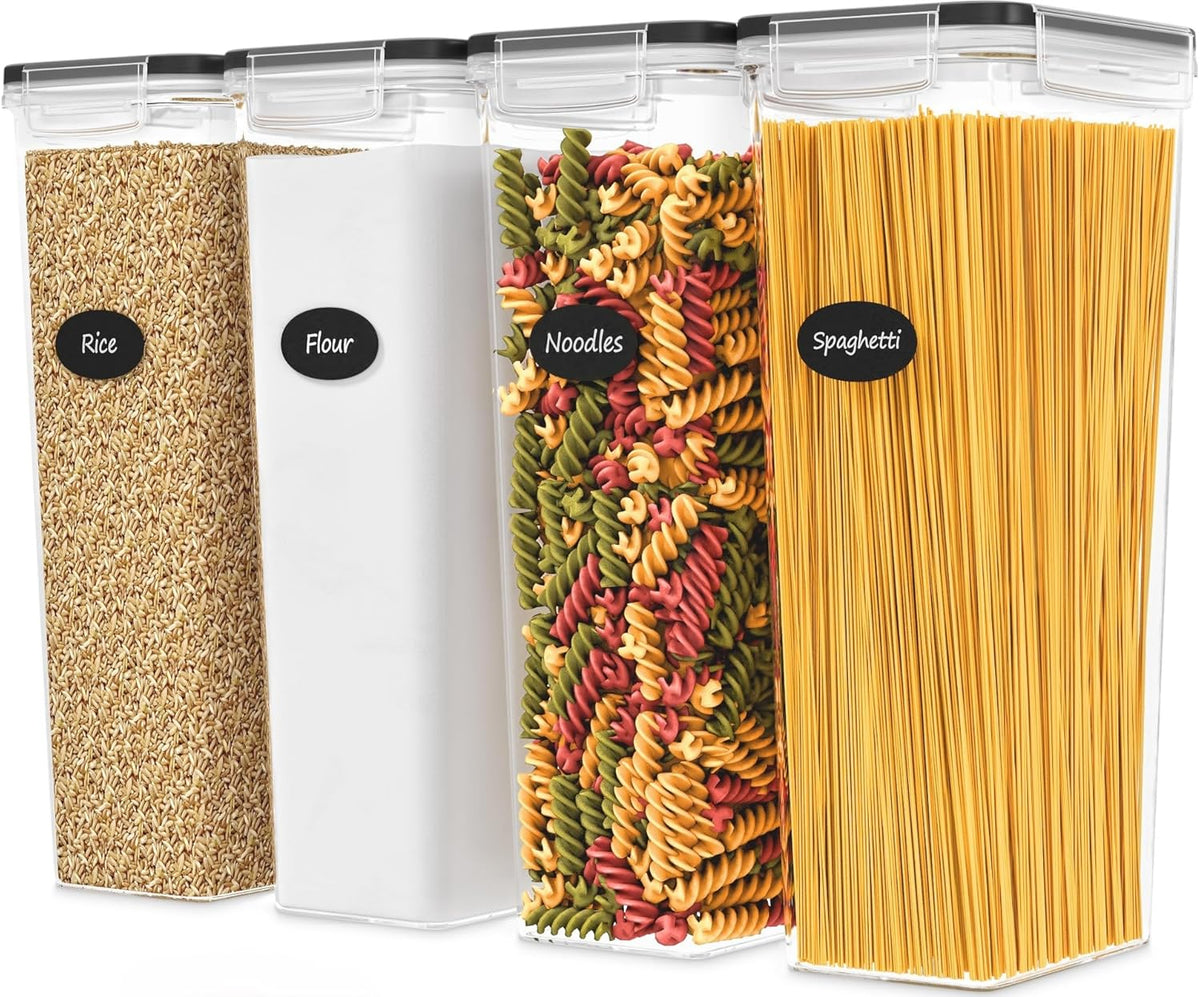Airtight Food Storage Containers with Lids Set of 4-95 fl. oz Pasta storage Containers, BPA Free