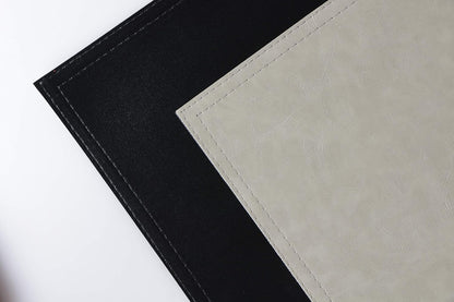 Waterproof PU Placemats, Faux Leather Dining Table Mat, Set of 6, Easy to Wipe Off Scrub Vinyl Mat