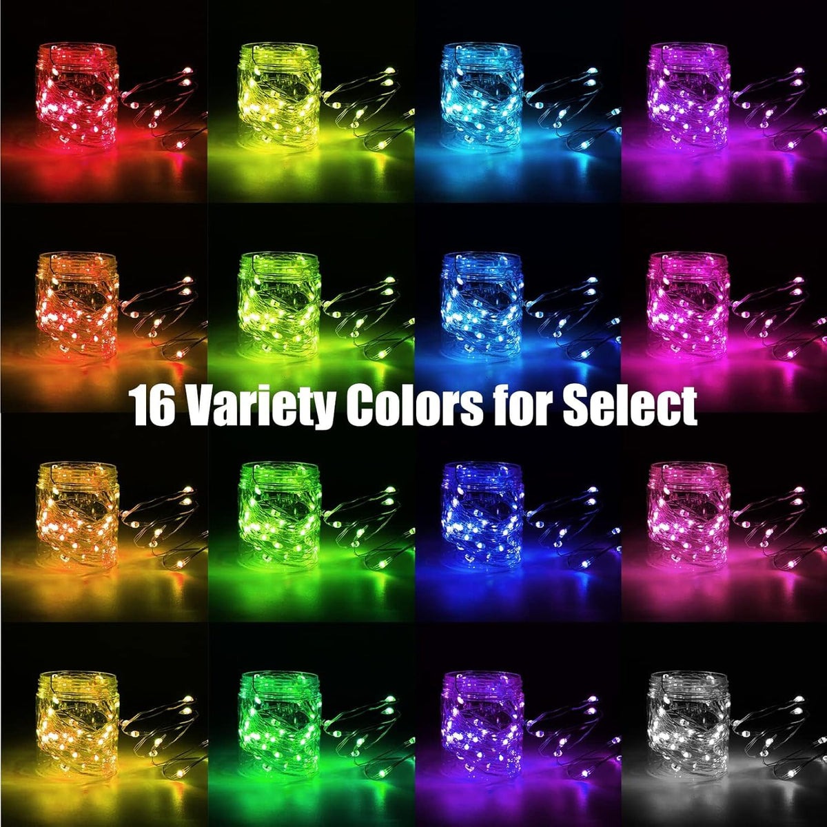 Dazzle Bright Color Changing Fairy Lights Battery Operated, 2 Pack Total 40FT 120LED Silver Copper